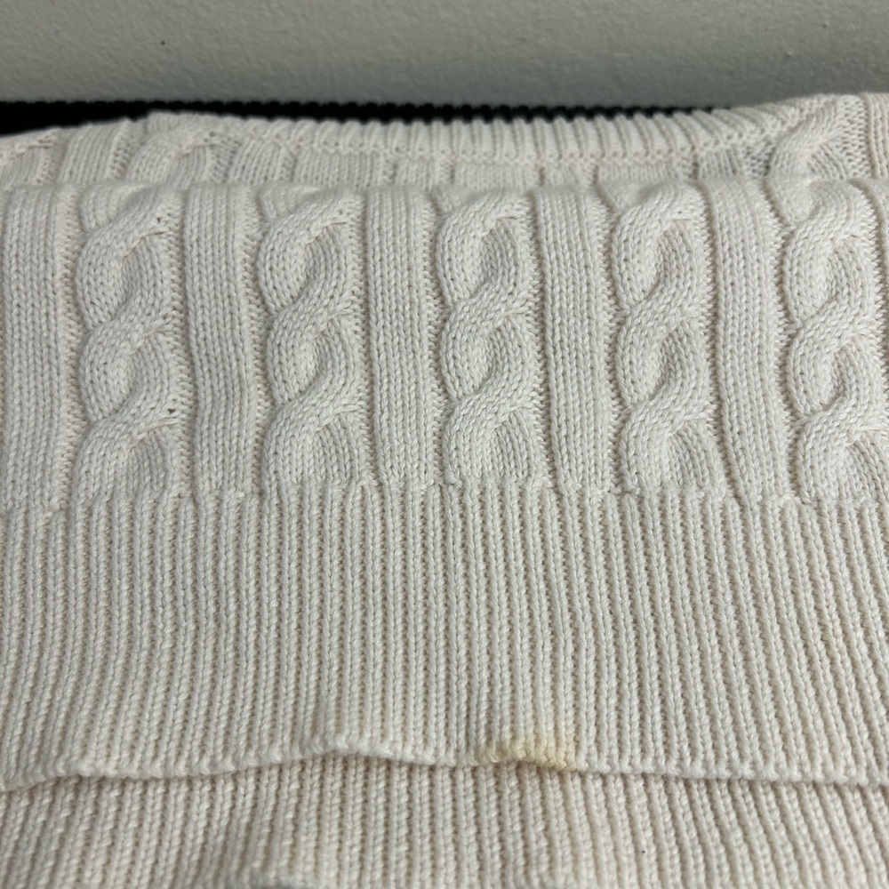 Ralph Lauren White Crewneck Cable Knit Sweater Sz L - Picture 11 of 13